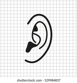 Ear  - black vector icon