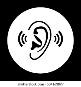 Ear -  black vector icon