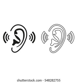 Ear  - black vector icon