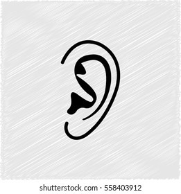 Ear - black  vector icon