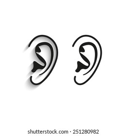 Ear - black vector icons