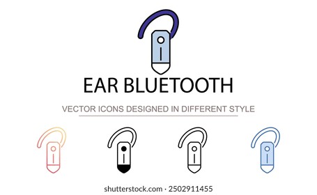 Diseño del icono del oído Bluetooth con el fondo blanco
