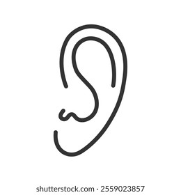 Ear body part icon isolated vector illustration on white background.