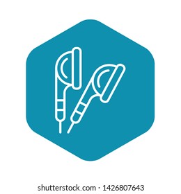 Ear buds icon. Outline ear buds vector icon for web design isolated on white background
