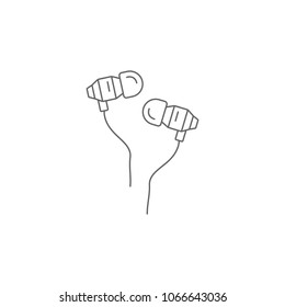 Ear buds icon. Simple element illustration. Ear buds symbol design template. Can be used for web and mobile on white background