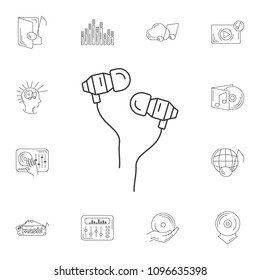 Ear buds icon. Simple element illustration. Ear buds symbol design from Musical collection set. Can be used for web and mobile on white background