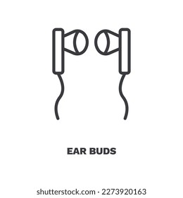 ear buds icon. Thin line ear buds icon from Hygiene and Sanitation collection. Outline vector isolated on white background. Editable ear buds symbol can be used web and mobile
