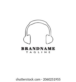 ear buds logo cartoon icon design template black modern isolated vector illustration