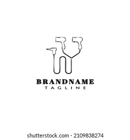 ear buds logo cartoon icon design template black modern isolated vector illustration
