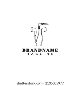 ear buds logo cartoon icon design template black modern isolated vector illustration