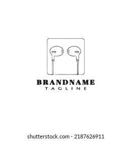 ear buds logo cartoon icon design template black modern isolated vector illustration