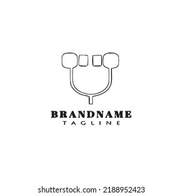 símbolo del logotipo del oído icono de dibujos animados plantilla de diseño de vector aislado negro