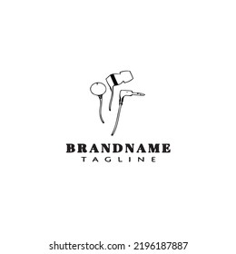 ear buds logo cartoon icon design template black modern isolated vector illustration