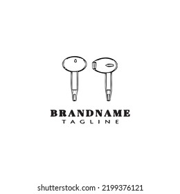 ear buds logo cartoon icon design template black modern isolated vector illustration