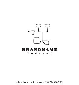 ear buds logo icon design template black modern isolated vector illustration