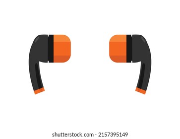 Ear Buds Pair. Simple Flat Illustration. 
