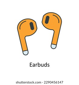 Ear buds Vector   Fill outline Icons. Simple stock illustration stock