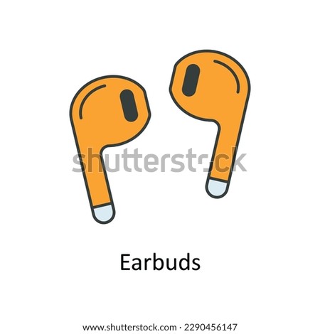 Ear buds Vector   Fill outline Icons. Simple stock illustration stock