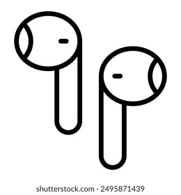 Ear Buds Vector Line Icon Design