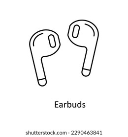 Ear buds Vector    outline Icons. Simple stock illustration stock