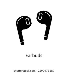 Ear buds Vector    Solid Icons. Simple stock illustration stock