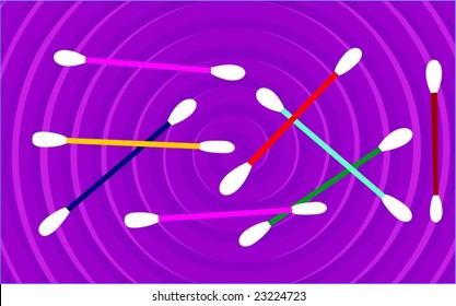 ear buds in violet colour background	
