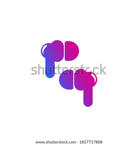 Ear buds, wireless headphones icon on white
