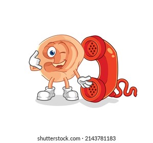ear call mascot. cartoon vector