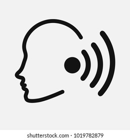 ear canal outline icon image for hearing or listening loss