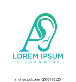 Plantilla de diseño de logotipo de cuidado de oídos con elemento creativo Vector de Premium