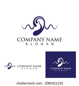 Ear care logo and symbol vector template