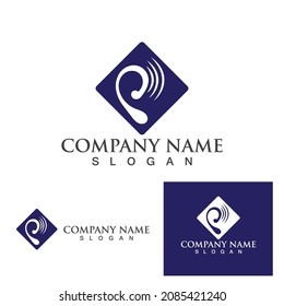 Ear care logo and symbol vector template