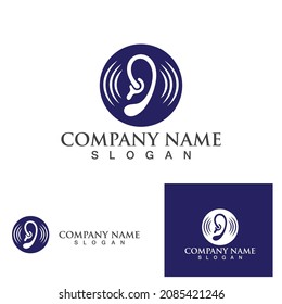 Ear care logo and symbol vector template