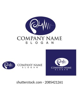 Ear care logo and symbol vector template
