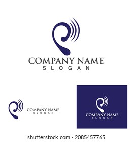 Ear care logo and symbol vector template