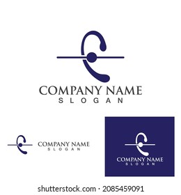 Logotipo de cuidado del oído y plantilla de vector de símbolo