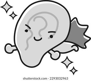 Ear character (black and white)