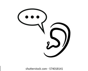 ear, chat icon, vector illustration eps10