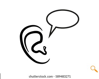 ear, chat icon, vector illustration eps10