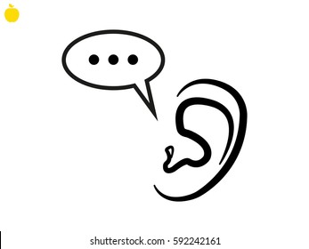 ear, chat icon, vector illustration eps10