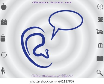 ear, chat icon, vector illustration eps10