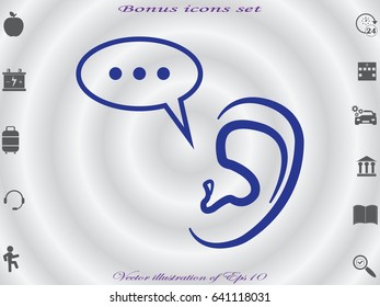 ear, chat icon, vector illustration eps10