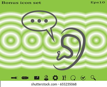 ear, chat icon, vector illustration eps10