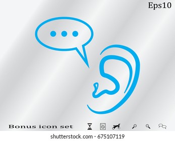 ear, chat icon, vector illustration eps10