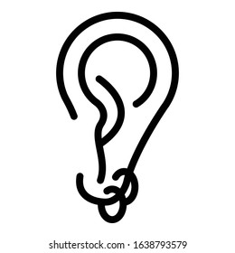 Ear circle piercing icon. Outline ear circle piercing vector icon for web design isolated on white background
