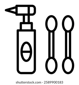 Ear Cleaner Vector Line Icon Design For Personal And Commercial Use