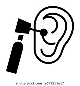 Ear Cleaning Icon Mixed Style Vector Illustration