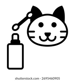 Ear Cleaning Icon Mixed Style Vector Illustration