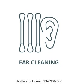 Ear cleaning line icon, vector. Ear cleaning outline sign, concept symbol, flat illustration