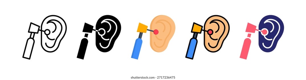 Limpieza de oídos Icono de estilo múltiple Set Colección..